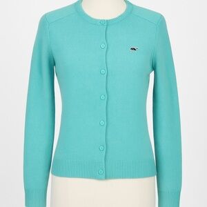 Vineyard Vines 100% Lambswool Aqua Sweater / Cardigan — Size M, Great Condition